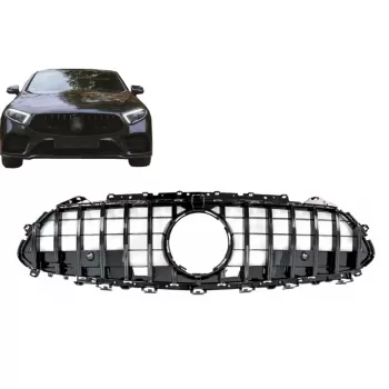 Central Grille Suitable for Mercedes CLS-Class C257 (2018-up) GTR Design Piano Black