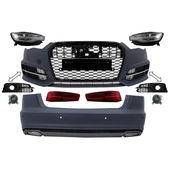 Complete Body Kit suitable for Audi A6 C7 4G Sedan (2011-2017) Conversion to 2018 Design