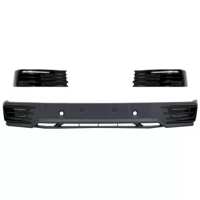 Front Bumper Spoiler with LED DRL Daytime Running Lights suitable for VW Transporter T6 (2015-up) Sportline Design