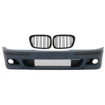 Front Bumper Central Grilles Double Stripe Piano Black suitable for BMW 5 Series E39 (1995-2003) M5 Look