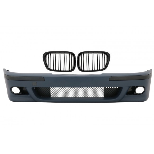 Front Bumper Central Grilles Double Stripe Piano Black suitable for BMW 5 Series E39 (1995-2003) M5 Look