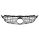 Front Grille suitable for Mercedes C-Class W205 S205 C205 (2014-2018) GT-R Panamericana Design Black Chrome With 360 Camera