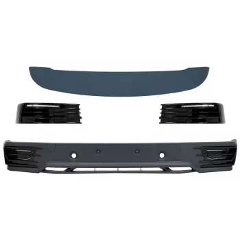 Front Bumper Spoiler with LED DRL Daytime Running Lights and Roof Spoiler suitable for VW Transporter T6 (2016-up) Sportline Design
