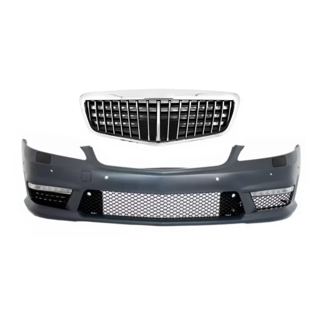 Front Bumper suitable for Mercedes S-Class W221 (2005-2012) with Single Frame Front Grille S63 S65 Design
