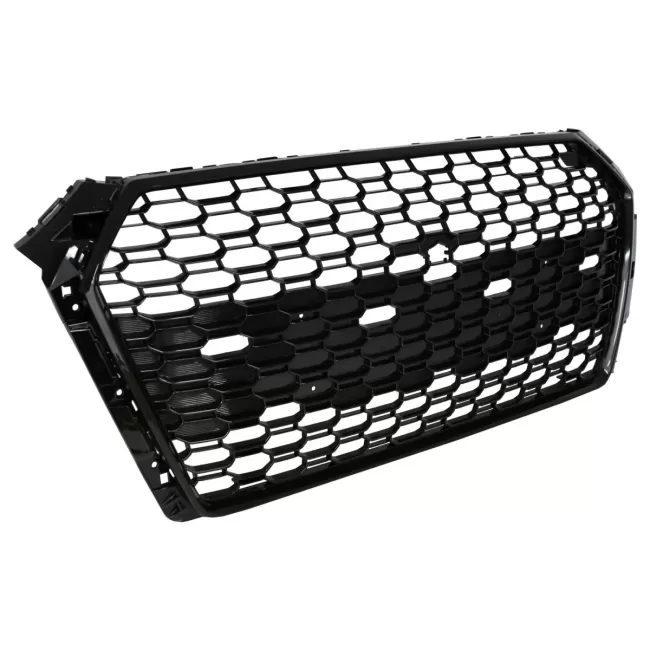 Badgeless Front Grille suitable for Audi A4 B9 8W (2016-2018) Sedan Avant RS Design Piano Black