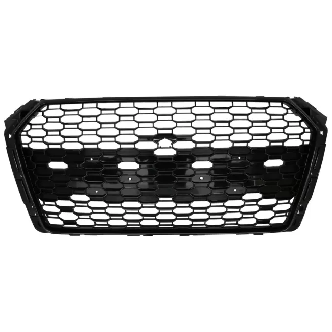 Badgeless Front Grille suitable for Audi A4 B9 8W (2016-2018) Sedan Avant RS Design Piano Black
