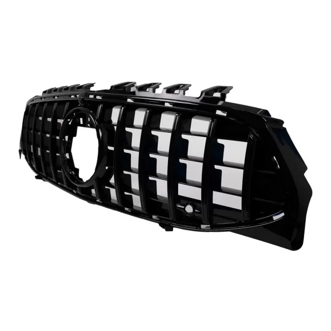 Front Grille suitable for Mercedes CLA X118 C118 (2019-05.2023) Piano Black Stripes GT-R Panamericana Design