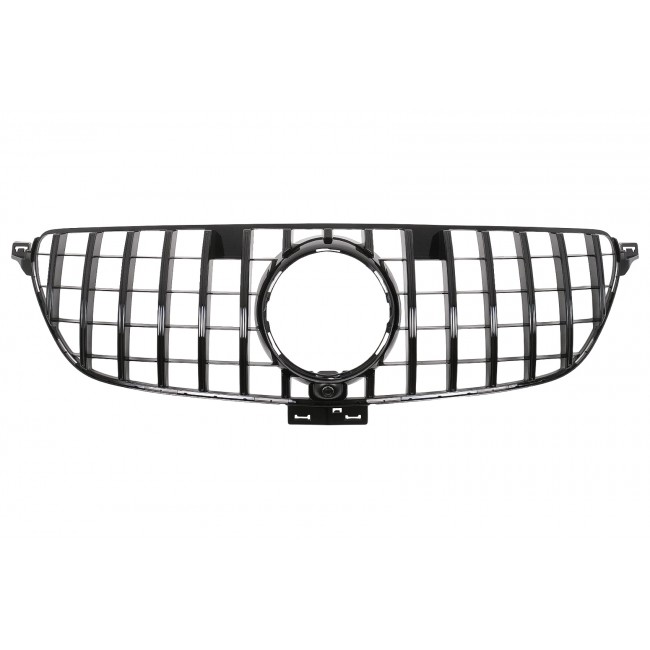 Front Grille suitable for Mercedes GLE Coupe C292 (2015-2018) GLE W166 SUV (2015-2018) GT-R Panamericana Design Piano Black