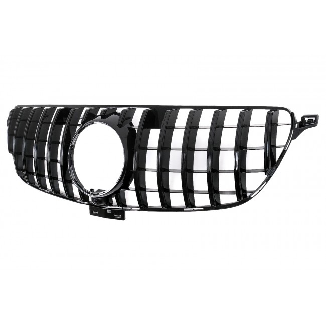 Front Grille suitable for Mercedes GLE Coupe C292 (2015-2018) GLE W166 SUV (2015-2018) GT-R Panamericana Design Piano Black