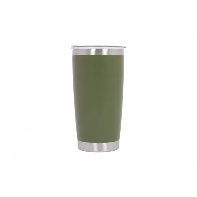 Pack 2pcs Thermos Stainless Steel SS304 Insulated Mug with Lid Double Wall Orange Green 20oz 590ml