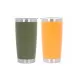 Pack 2pcs Thermos Stainless Steel SS304 Insulated Mug with Lid Double Wall Orange Green 20oz 590ml