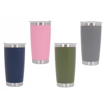 Family Pack 4pcs Thermos Stainless Steel SS304 Insulated Mug with Lid Double Wall Pink Gray Blue Green 20oz 590ml