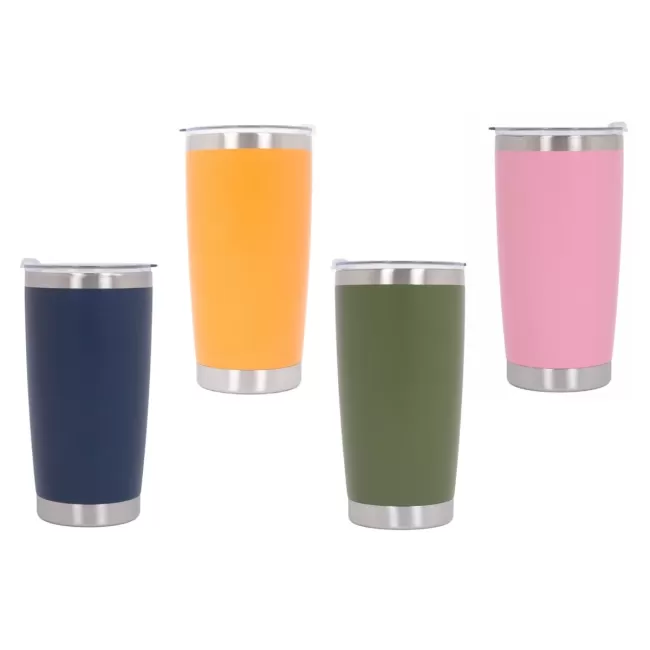 Family Pack 4pcs Thermos Stainless Steel SS304 Insulated Mug with Lid Double Wall Orange Pink Blue Green 20oz 590ml