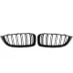 Central Kidney Grilles suitable for BMW 4 Series F32 F33 F36 (2013-03.2019) Double Stripe M Design Piano Black