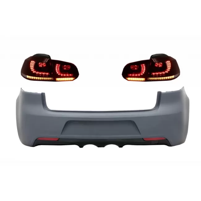 Rear Bumper with Taillights Full LED suitable for VW Golf VI (2008-2013) R20 Design Dynamic Sequential Turning Light (LHD and RHD)