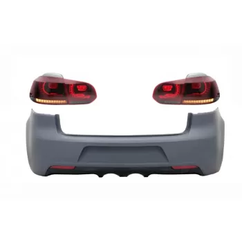 Rear Bumper and Taillights Full LED Turning Light Static Red Smoke suitable for VW Golf VI (2008-2013) R20 Design