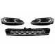 Central Badgeless Grille with LED Headlights Sequential Dynamic Turning Lights suitable for VW Golf 7.5 Facelift (2017-up) GTI Design Chrome