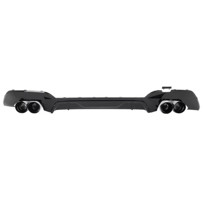 Rear Bumper Diffuser with Exhaust Tips suitable for BMW 3 Series G20 G28 Sedan G21 Touring (2018-06.2022) Black