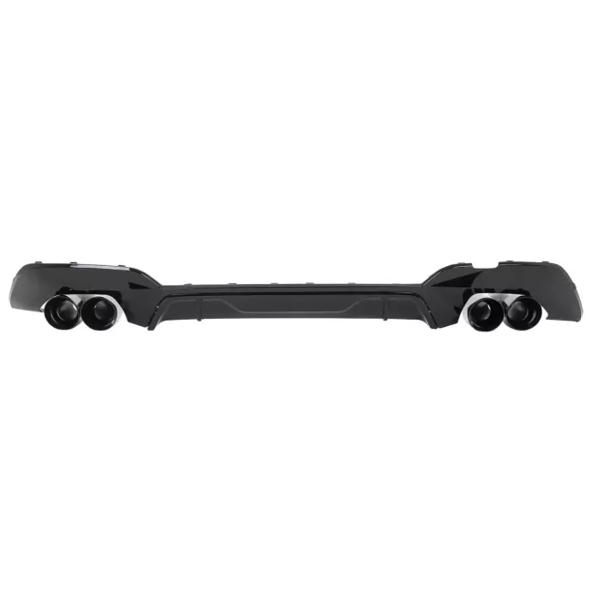 Rear Bumper Diffuser with Exhaust Tips suitable for BMW 3 Series G20 G28 Sedan G21 Touring (2018-06.2022) Black