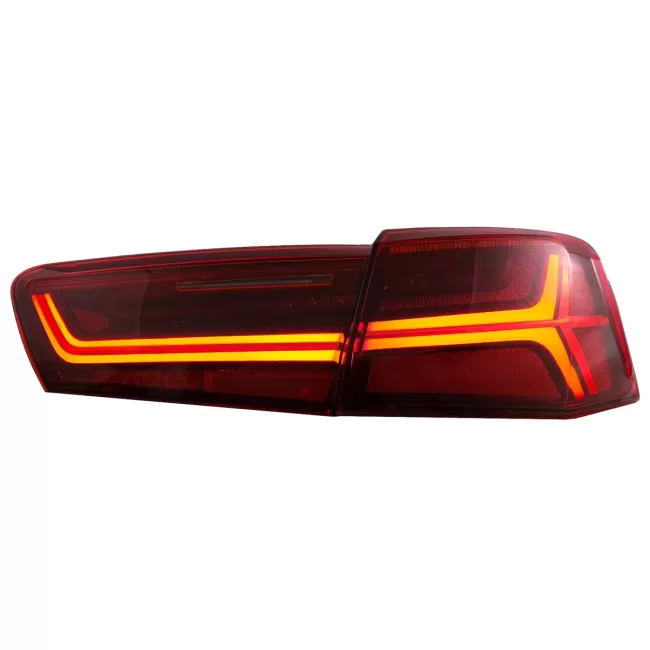 Taillights Full LED suitable for Audi A6 4G C7 Limousine (2011-2014) Red Clear Facelift Design with Sequential Dynamic Turning Lights