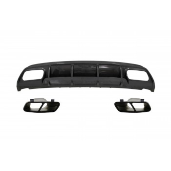 Rear Bumper Diffuser with Exhaust Muffler Tips suitable for Mercedes W176 A-Class (2013-2018) A45 Facelift Design