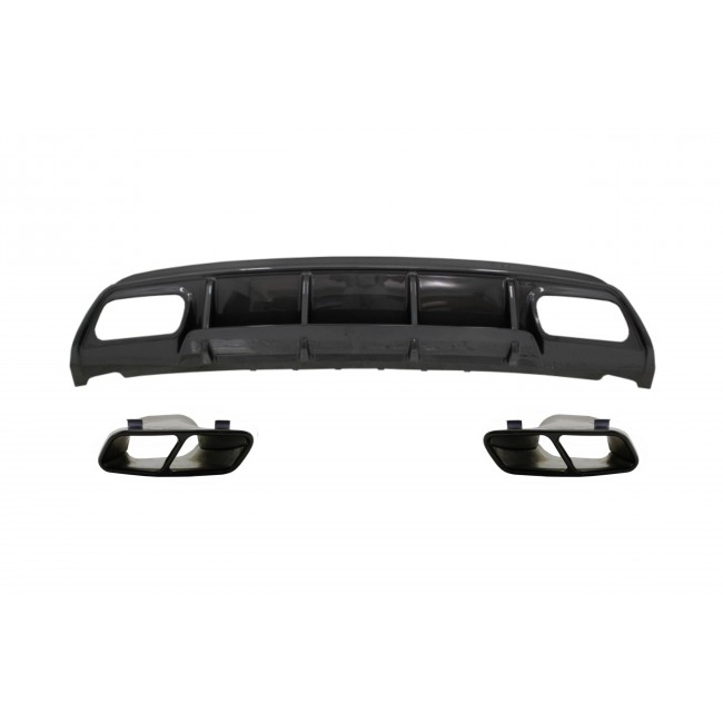 Rear Bumper Diffuser with Exhaust Muffler Tips suitable for Mercedes W176 A-Class (2013-2018) A45 Facelift Design