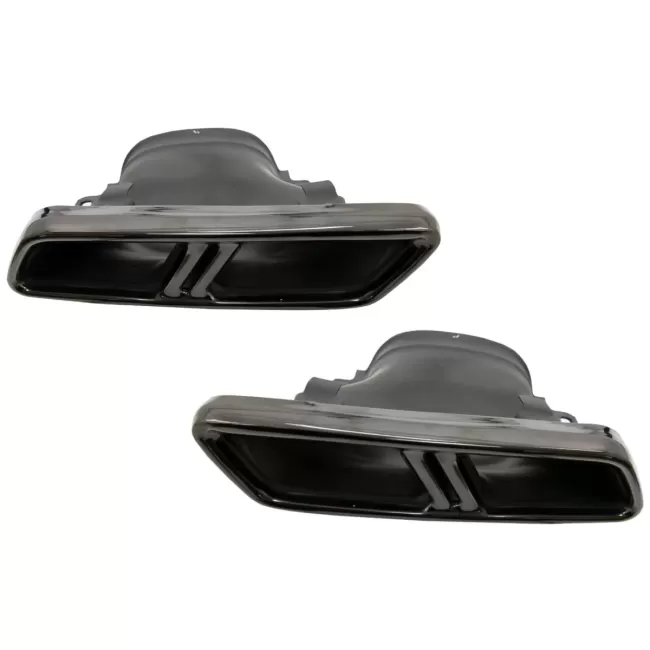 Exhaust Muffler Tips suitable for Mercedes E-Class W213 (2016-up) E63 S Design GLC SUV X253 GLC Coupe C253 (2015-2017) Black