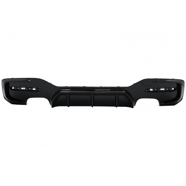 Rear Bumper Spoiler Valance Diffuser Twin Double Outlet suitable for BMW 1 Series F20 F21 LCI (2015-2019) Piano Black