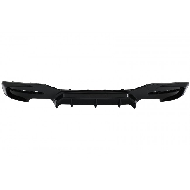 Rear Bumper Spoiler Valance Diffuser Twin Double Outlet suitable for BMW 1 Series F20 F21 LCI (2015-2019) Piano Black