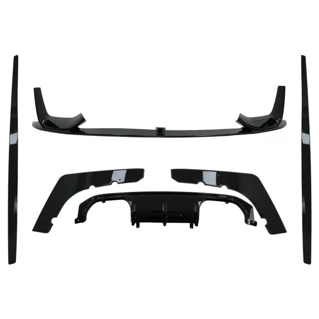 Aero Body Kit Front Bumper Lip and Air Diffuser suitable for BMW F80 M3 Sedan F82 M4 Coupe (2014-2019) M Sport Design Piano Black