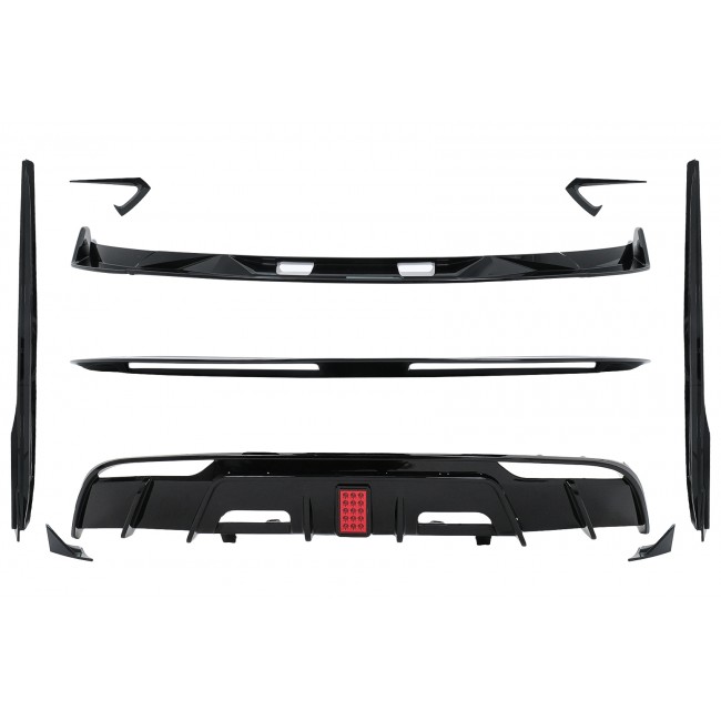 Aero Body Kit Extension suitable for Tesla Model 3 (2023-up) Bumper Lip Air Diffuser Piano Black