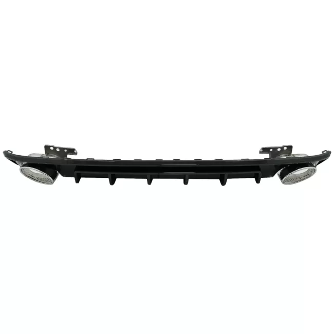 Rear Bumper Valance Diffuser and Exhaust Tips suitable for Audi A6 C8 4K Avant Sedan (2018-up) RS6 Design Piano Black