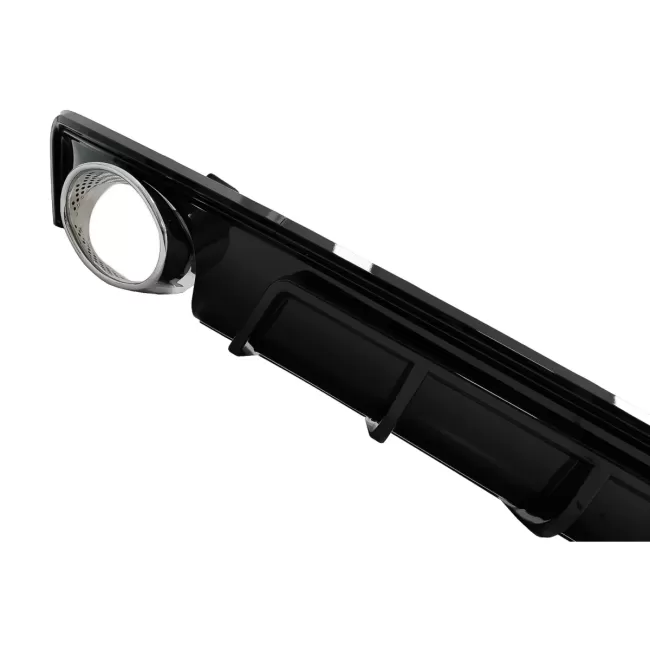 Rear Bumper Valance Diffuser and Exhaust Tips suitable for Audi A6 C8 4K Avant Sedan (2018-up) RS6 Design Piano Black