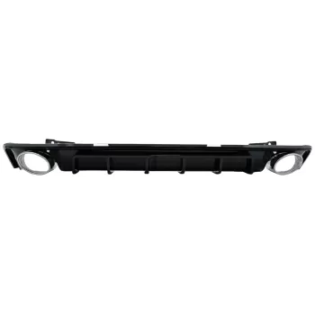 Rear Bumper Valance Diffuser and Exhaust Tips suitable for Audi A6 C8 4K Avant Sedan (2018-up) RS6 Design Piano Black