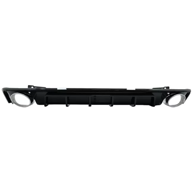 Rear Bumper Valance Diffuser and Exhaust Tips suitable for Audi A6 C8 4K Avant Sedan (2018-up) RS6 Design Piano Black
