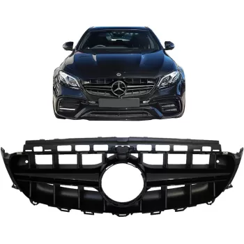 Central Grille suitable for Mercedes E-Class W213 S213 C238 A238 (2016-2019) Black E63 Design