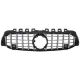 Central Grille suitable for Mercedes A-Class W177 Hatchback V177 Sedan (04.2018-2022) GT-R Panamericana Design Black Chrome