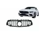 Central Grille suitable for Mercedes A-Class W177 Hatchback V177 Sedan (04.2018-2022) GT-R Panamericana Design Black Chrome
