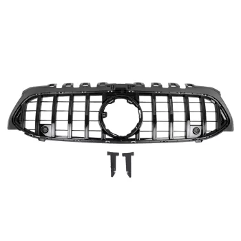 Central Grille suitable for Mercedes A-Class W177 Hatchback V177 Sedan (04.2018-2022) GT-R Panamericana Design All Black