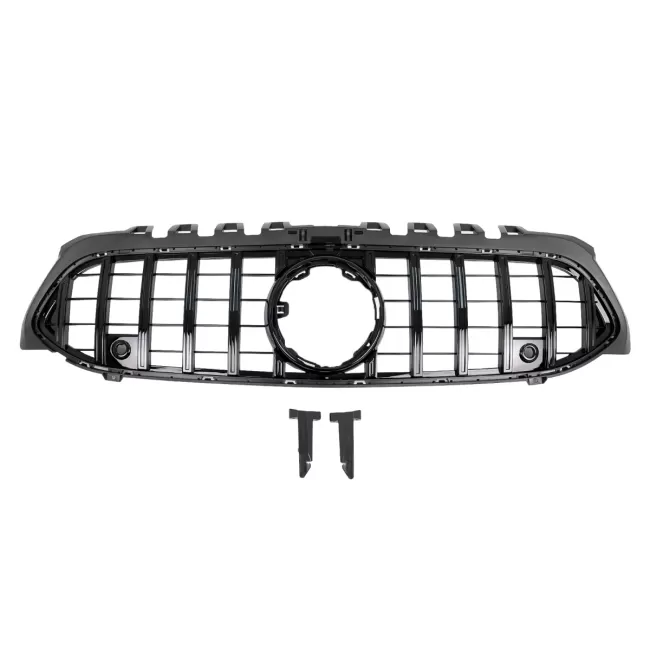 Central Grille suitable for Mercedes A-Class W177 Hatchback V177 Sedan (04.2018-2022) GT-R Panamericana Design All Black