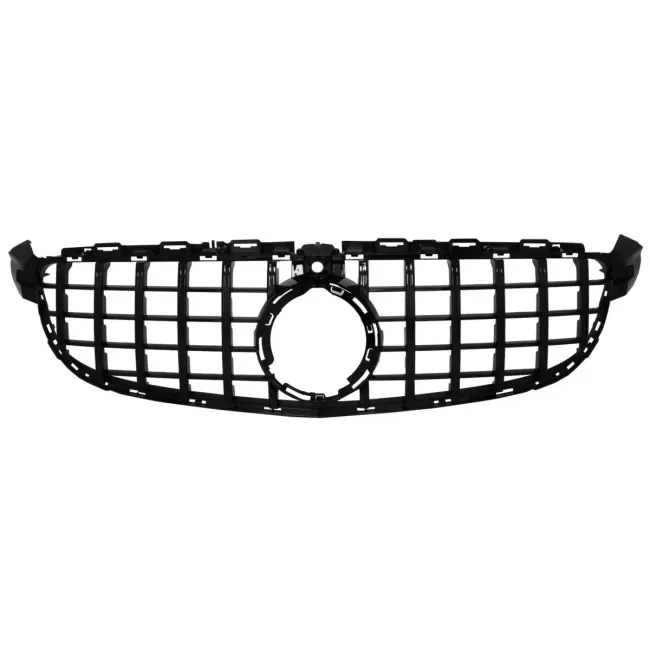 Front Grille suitable for Mercedes C-Class C63 W205 Sedan S205 T-Modell A205 Cabriolet C205 Coupe (03.2018-2020) with camera All Black
