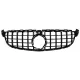 Front Grille suitable for Mercedes C-Class C63 W205 Sedan S205 T-Modell A205 Cabriolet C205 Coupe (03.2018-2020) with camera All Black