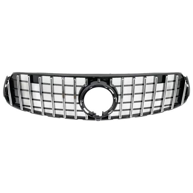 Front Central Grille suitable for Mercedes GLC X253 C253 Facelift (2020-2021) GTR Panamericana Design Black Chrome