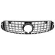 Front Central Grille suitable for Mercedes GLC X253 C253 Facelift (2020-2021) GTR Panamericana Design Black Chrome