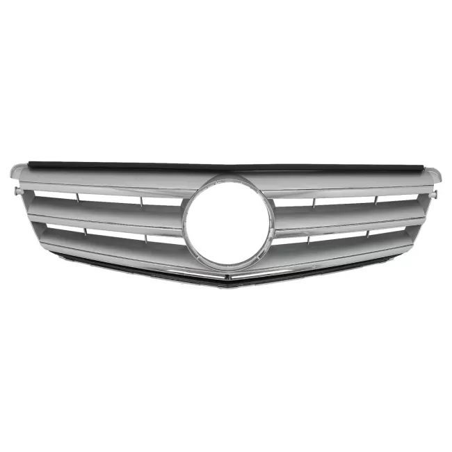 Front Grille suitable for Mercedes C-Class W204 S204 Limousine Station Wagon (2007-2014) Sport Silver