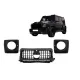 Front Grille with Headlights Covers suitable for Mercedes G-Class W464 W463A & G63 AMG (06.2018-Up) GT-R Panamericana Design Piano Black