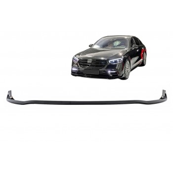 Front Bumper Spoiler Lip suitable for Mercedes S-Class W223 Limousine Sport Line (2020-up) Piano Black