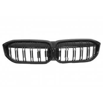 Central Kidney Grilles suitable for BMW 3 Series G20 Sedan G21 Touring LCI (2023-2025) Double Stripe M Design Piano Black