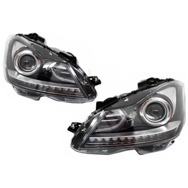 LED DRL Bi-Xenon Headlights suitable for Mercedes C-Class W204 Facelift (2011-2014)