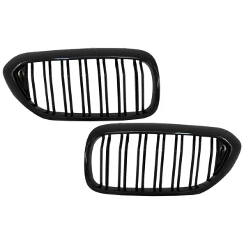 Central Kidney Grilles suitable for BMW 5 Series G30 G31 Sedan Touring (2017-2019) Double Stripe M Design Piano Black